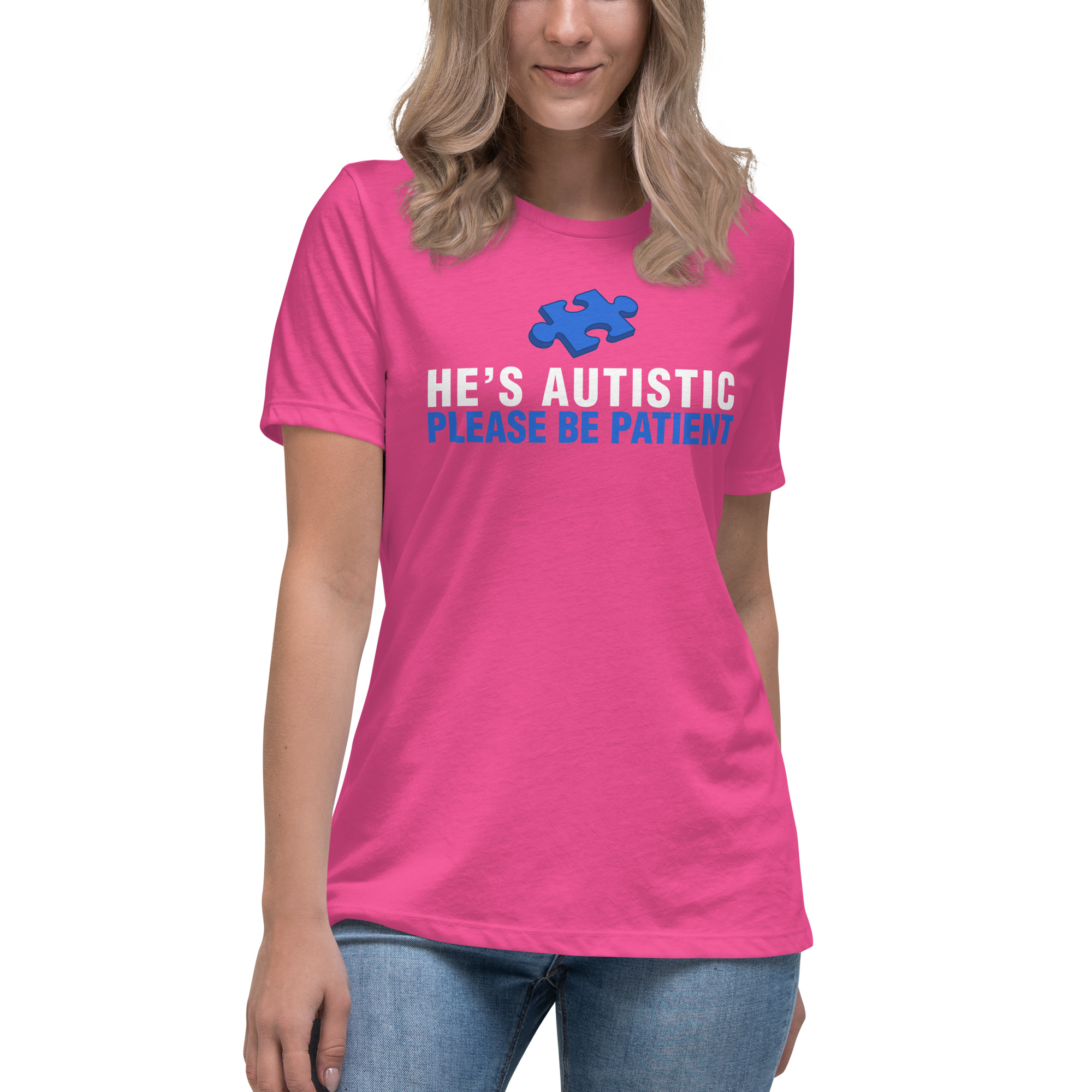 Autism Awareness Women's Relaxed T-Shirt Please Be Patient - Image 26