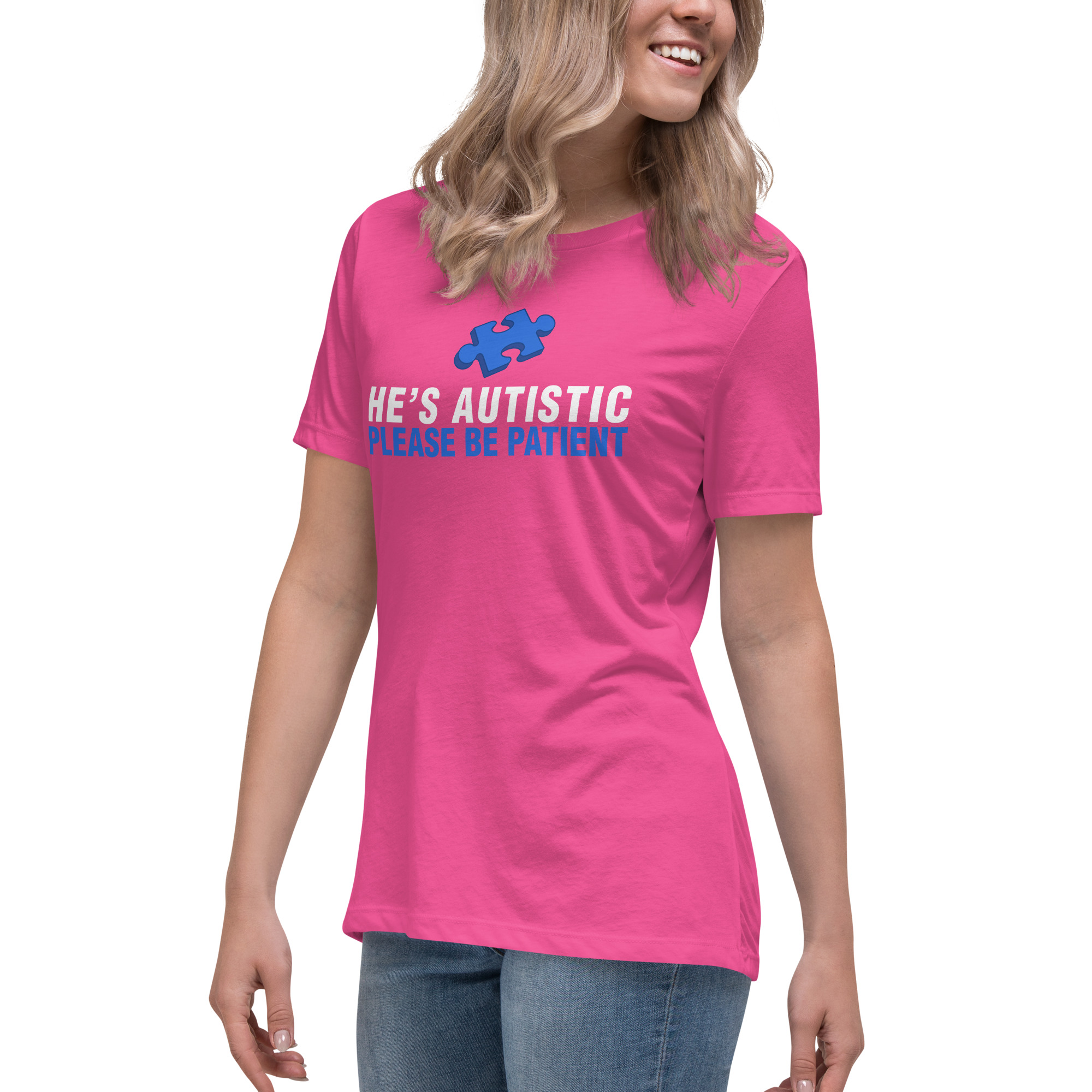 Autism Awareness Women's Relaxed T-Shirt Please Be Patient - Image 28