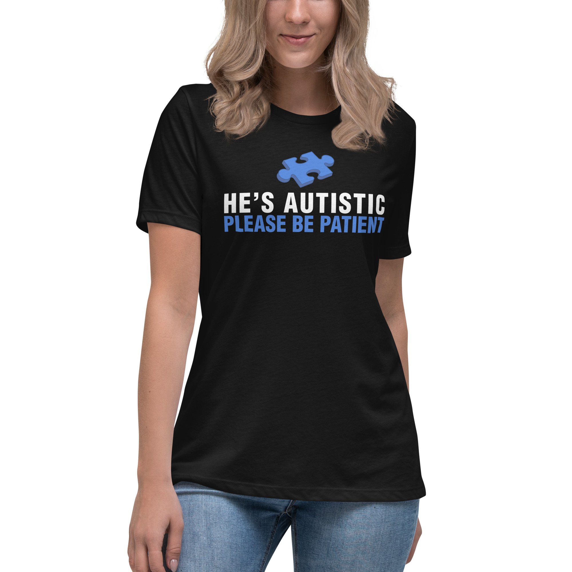 Autism Awareness Women's Relaxed T-Shirt Please Be Patient - Image 6