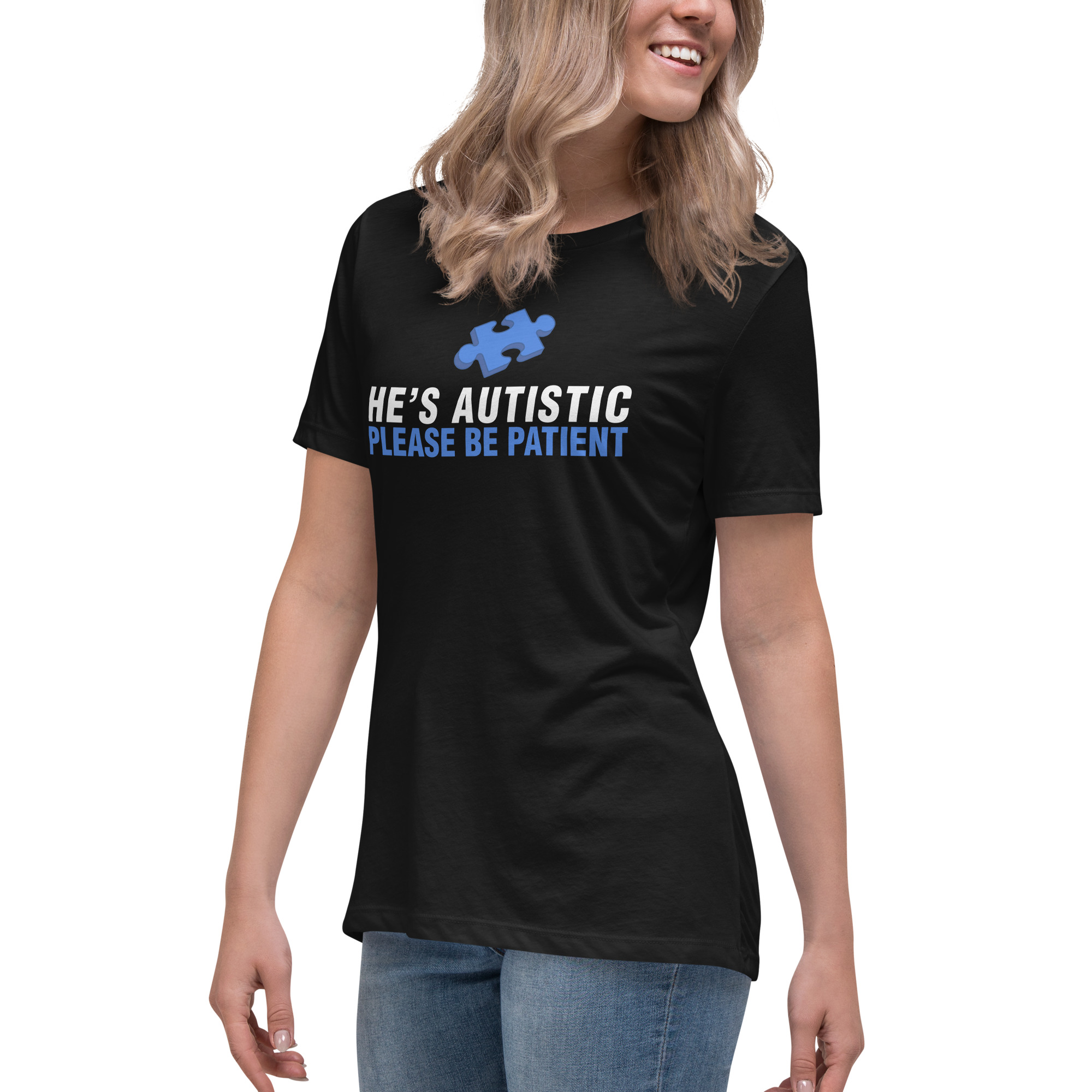Autism Awareness Women's Relaxed T-Shirt Please Be Patient - Image 8