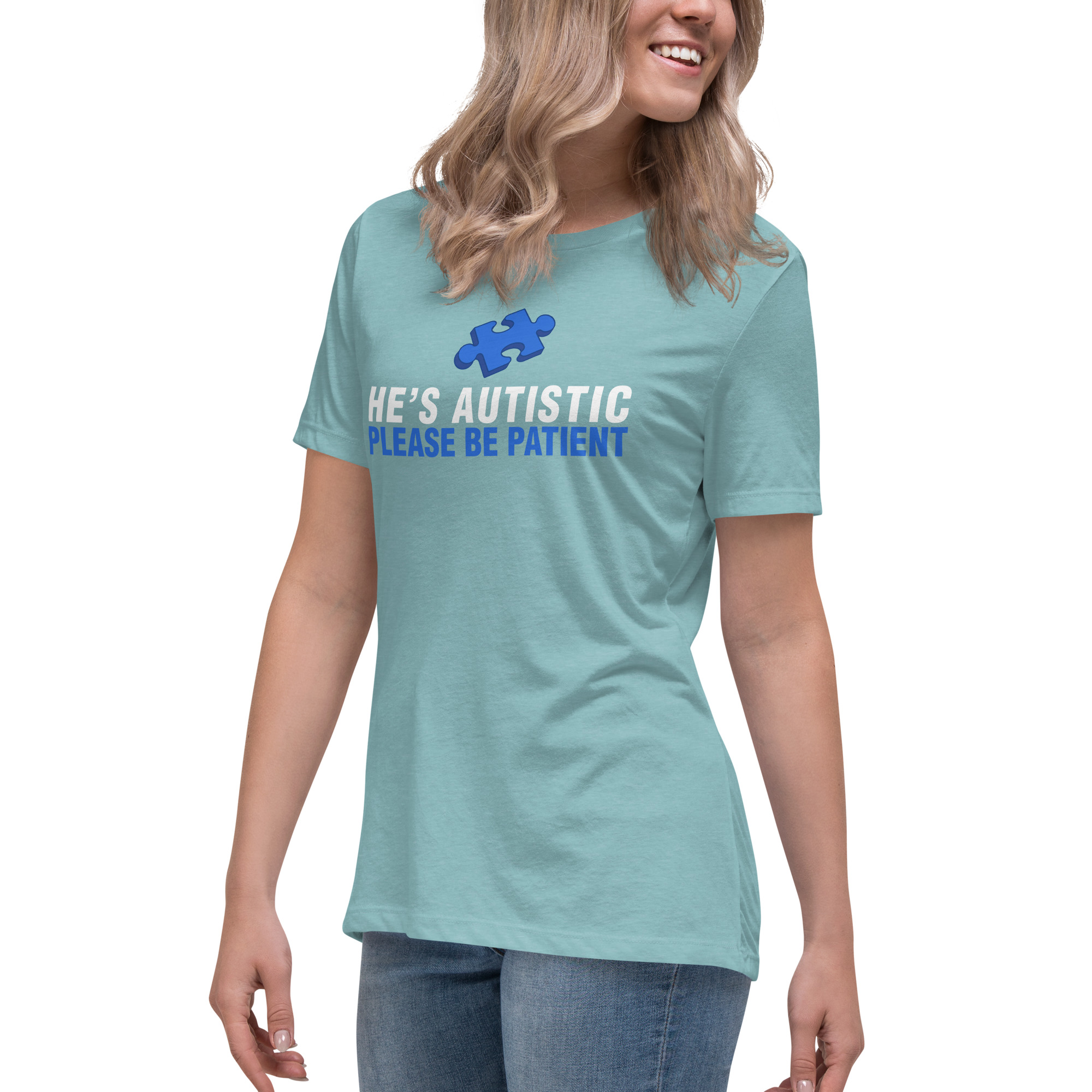 Autism Awareness Women's Relaxed T-Shirt Please Be Patient - Image 33