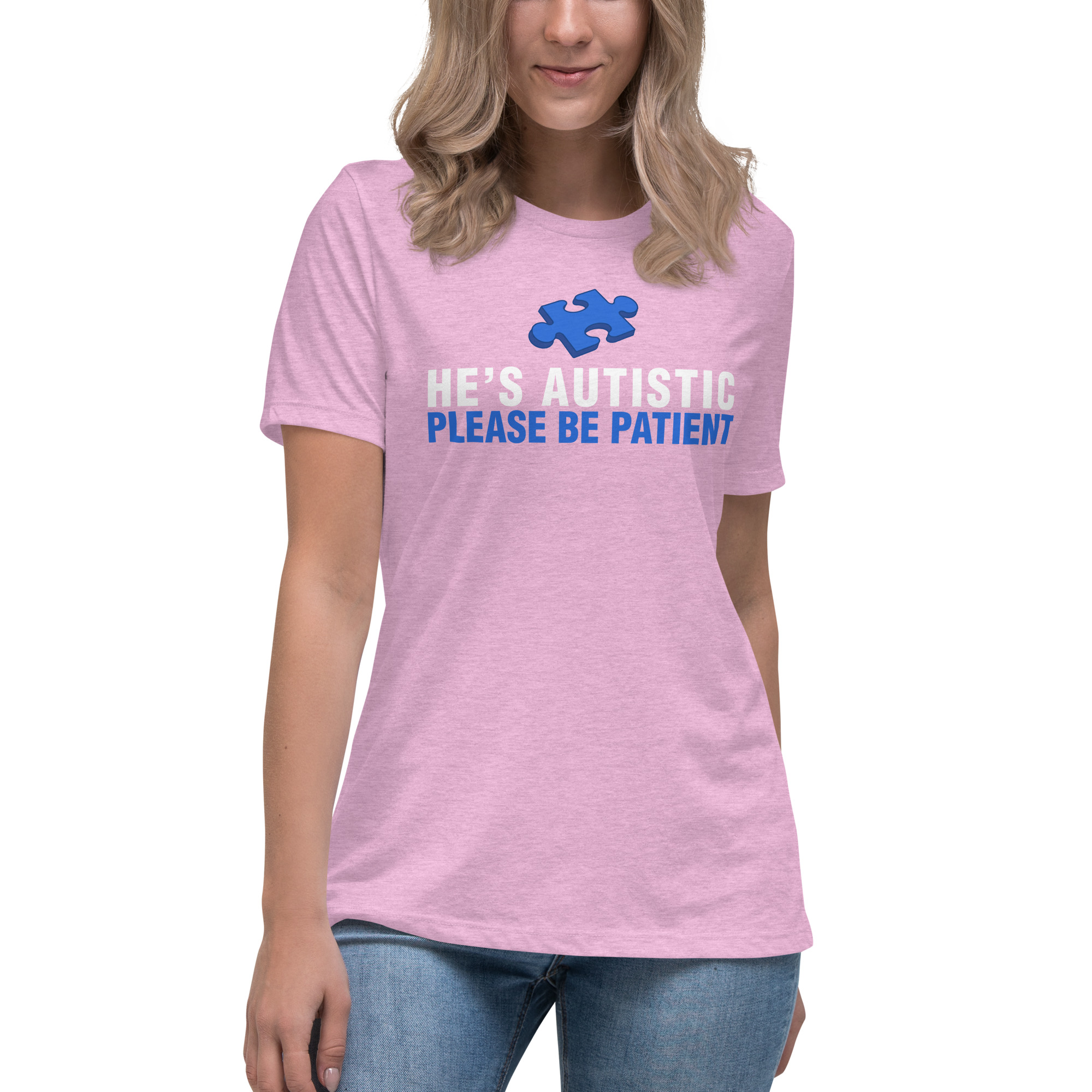 Autism Awareness Women's Relaxed T-Shirt Please Be Patient - Image 36