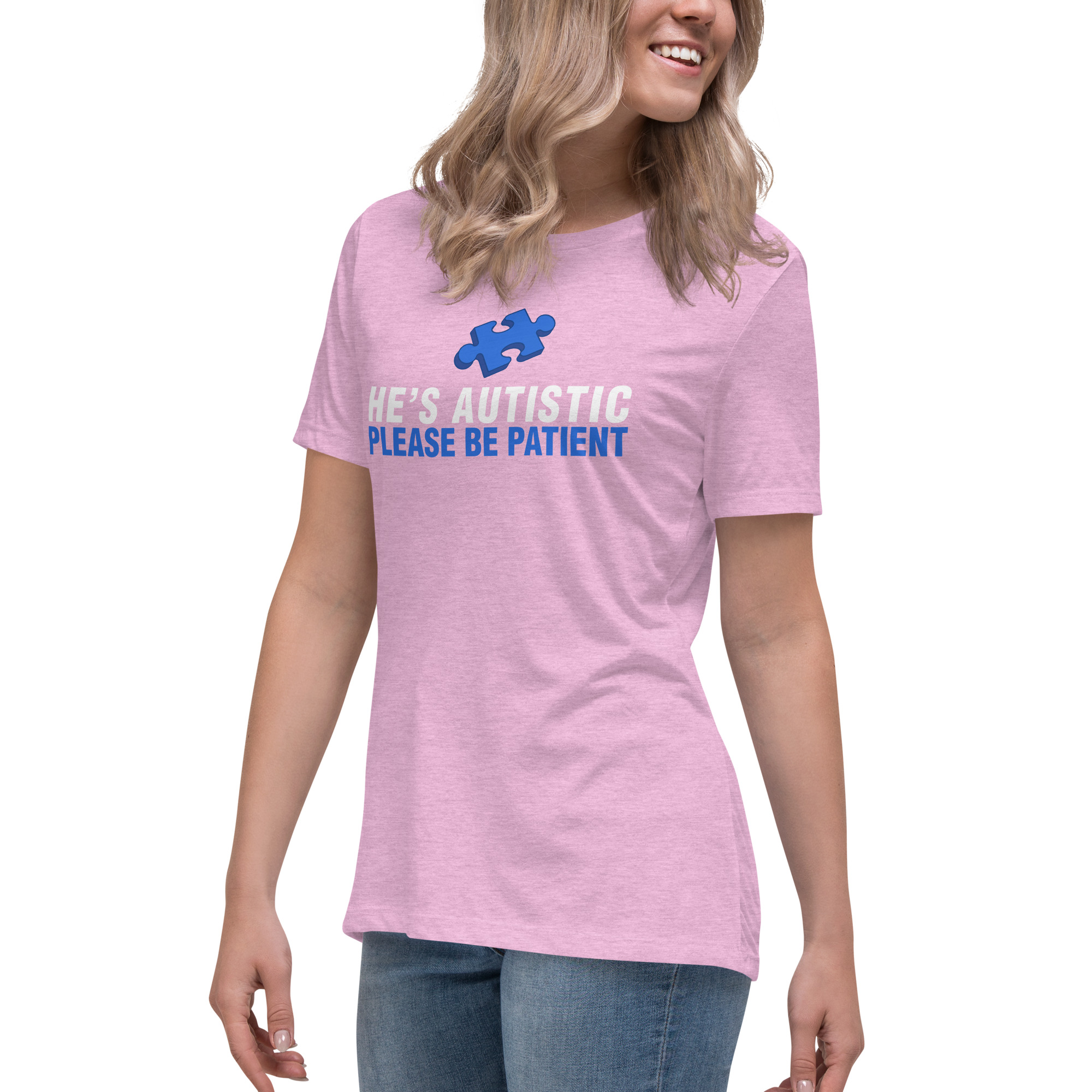 Autism Awareness Women's Relaxed T-Shirt Please Be Patient - Image 38