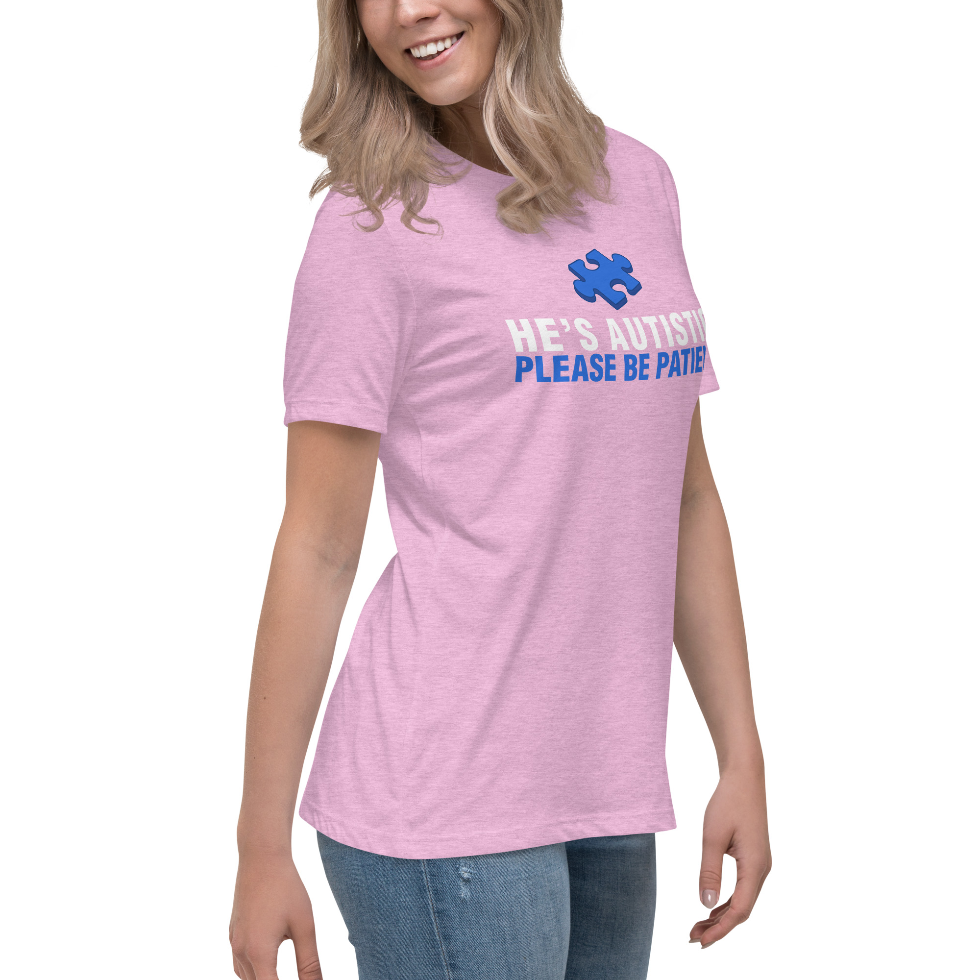 Autism Awareness Women's Relaxed T-Shirt Please Be Patient - Image 40