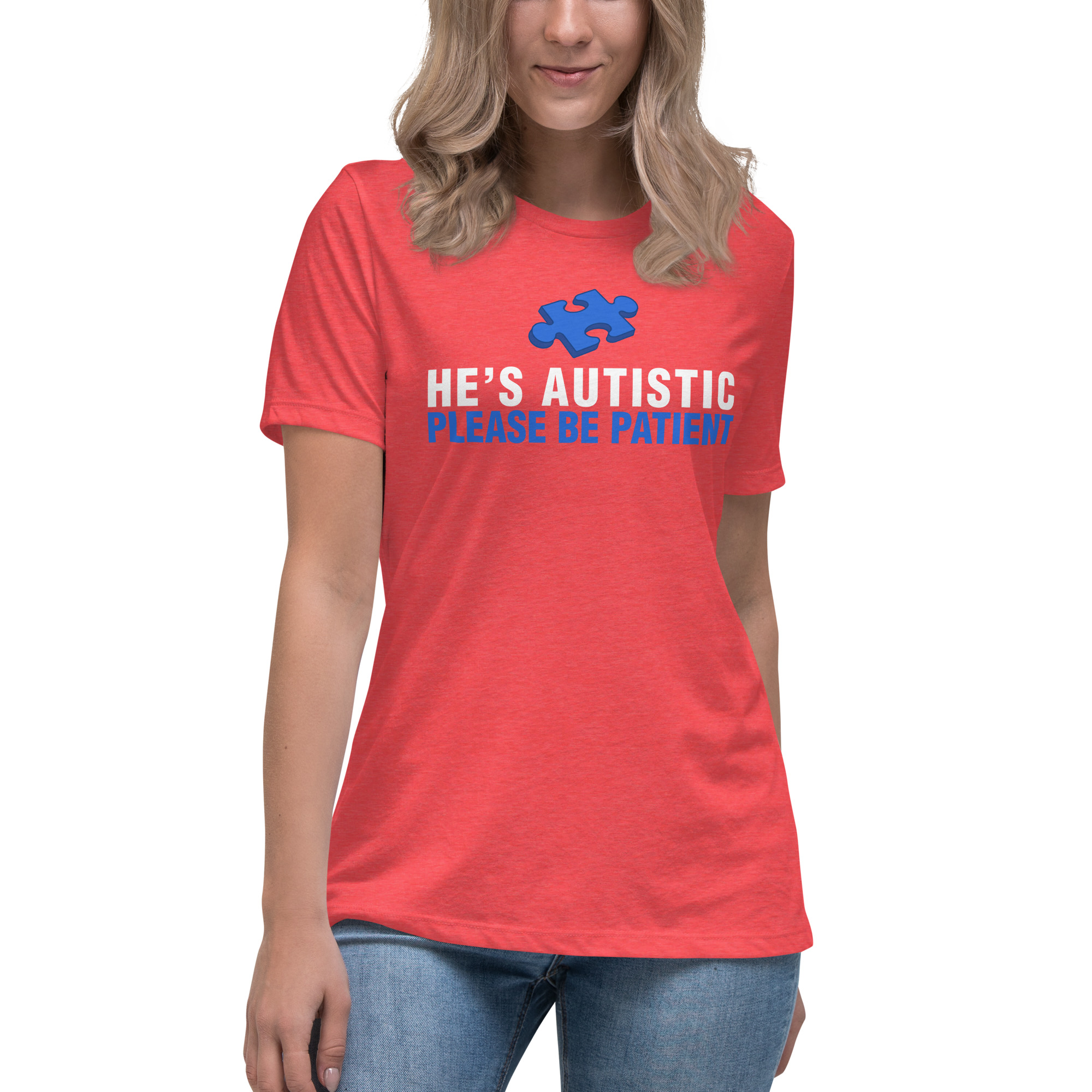 Autism Awareness Women's Relaxed T-Shirt Please Be Patient - Image 21