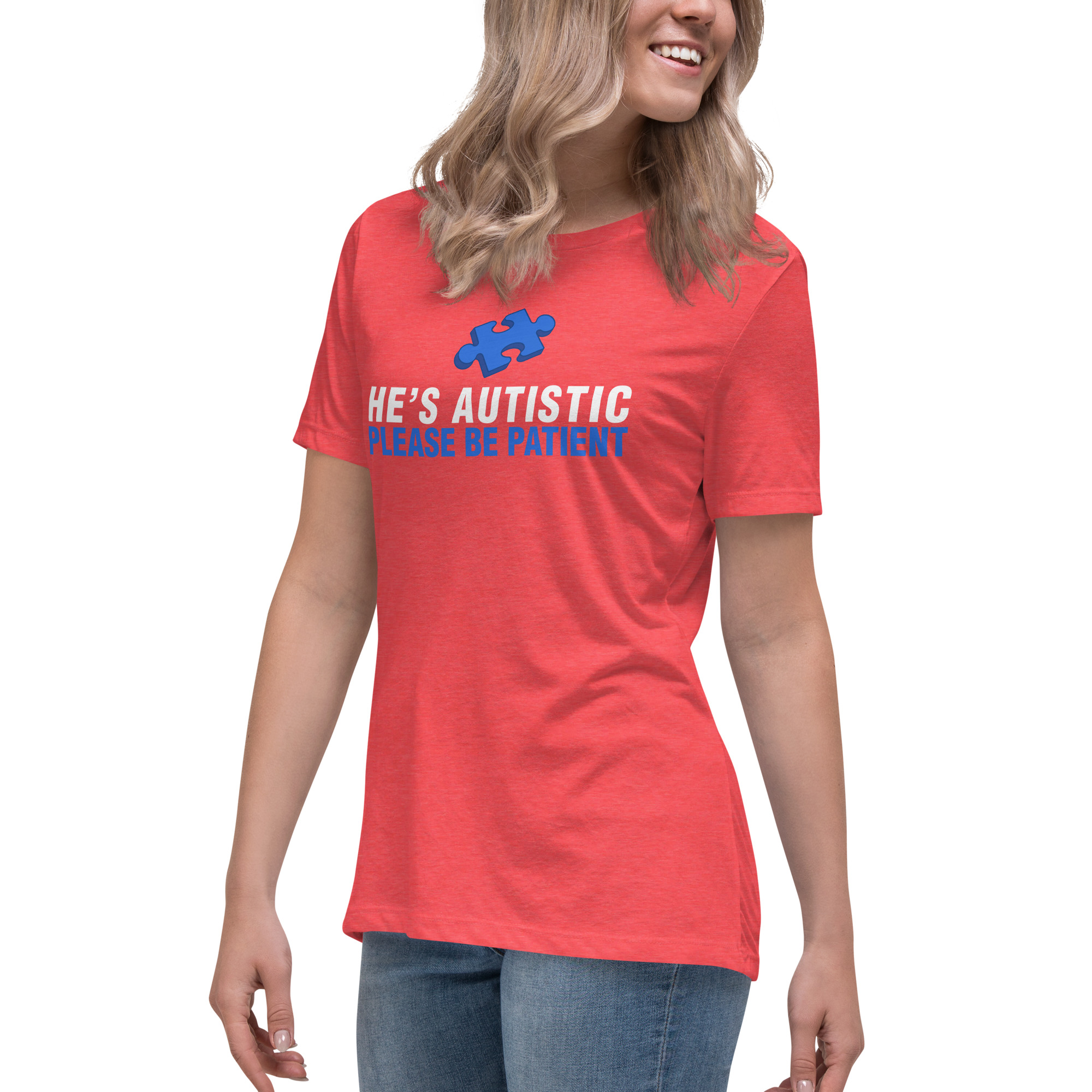 Autism Awareness Women's Relaxed T-Shirt Please Be Patient - Image 23