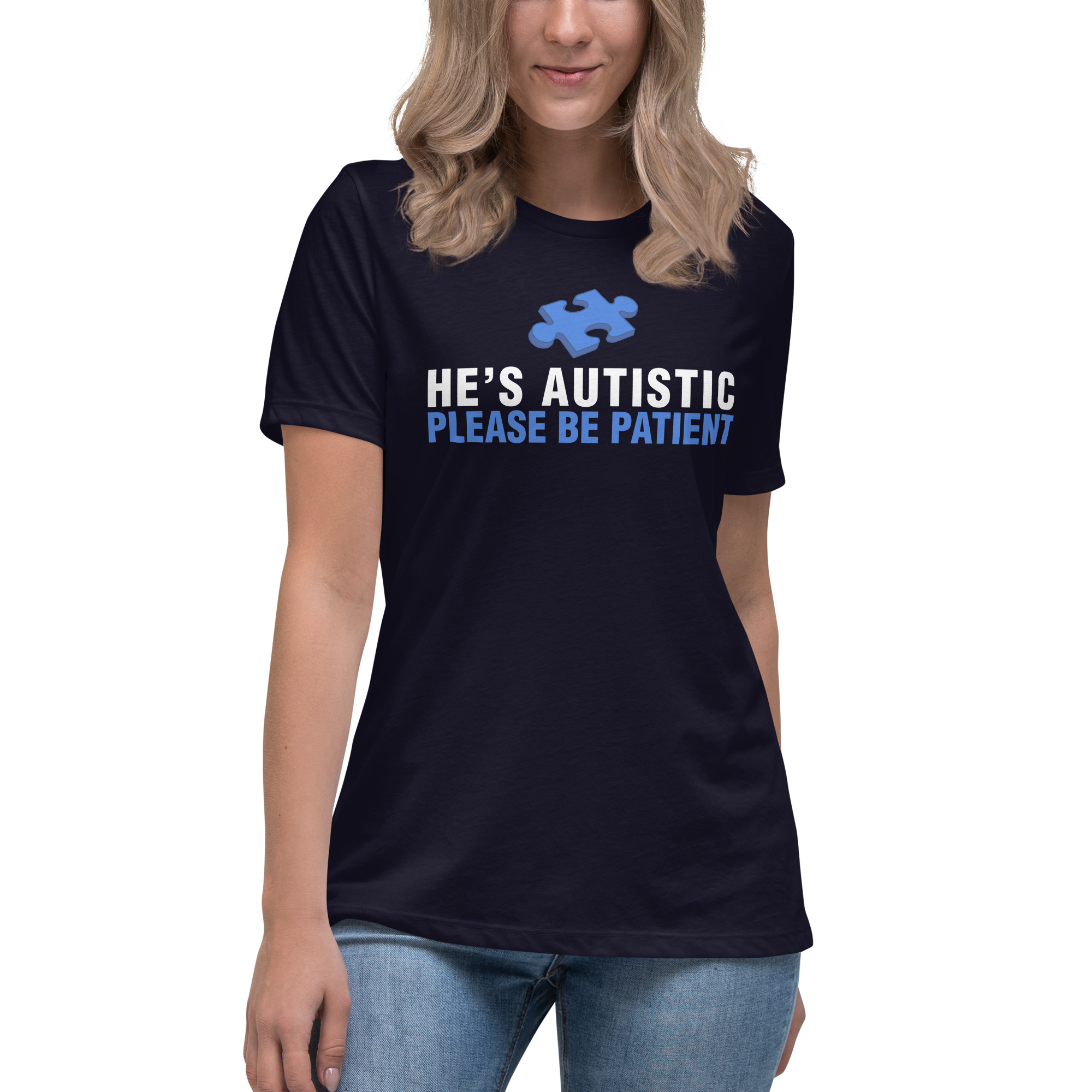 Autism Awareness Women's Relaxed T-Shirt Please Be Patient - Image 2