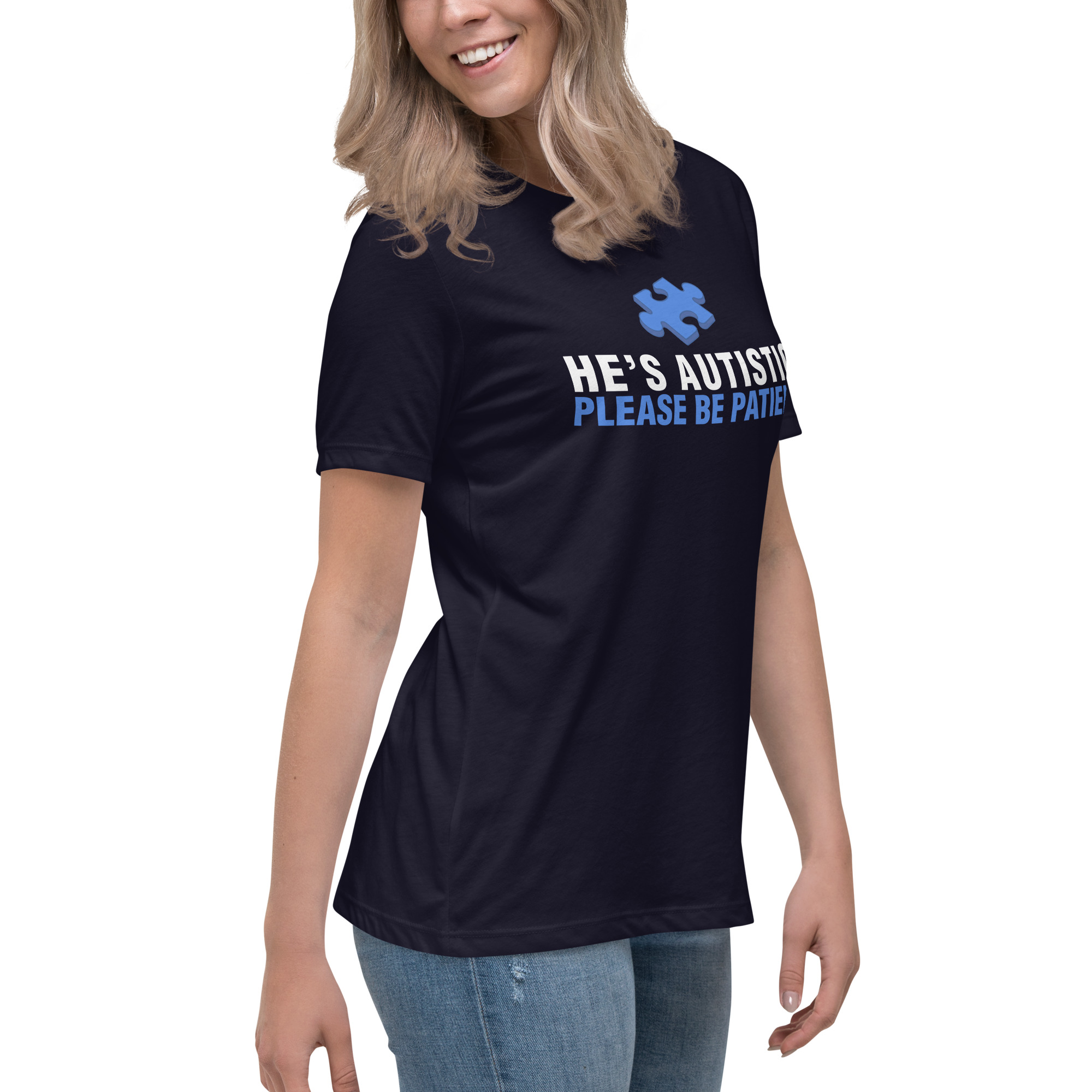 Autism Awareness Women's Relaxed T-Shirt Please Be Patient - Image 5