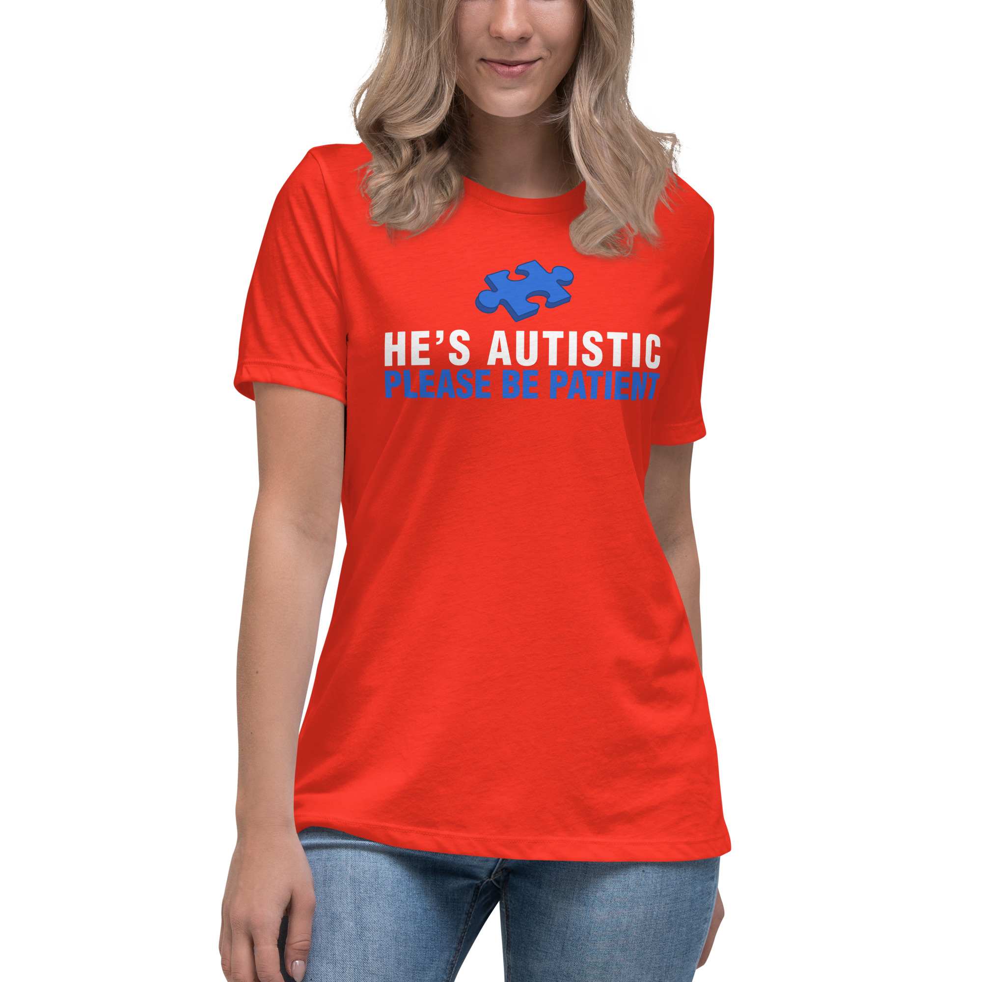 Autism Awareness Women's Relaxed T-Shirt Please Be Patient - Image 16