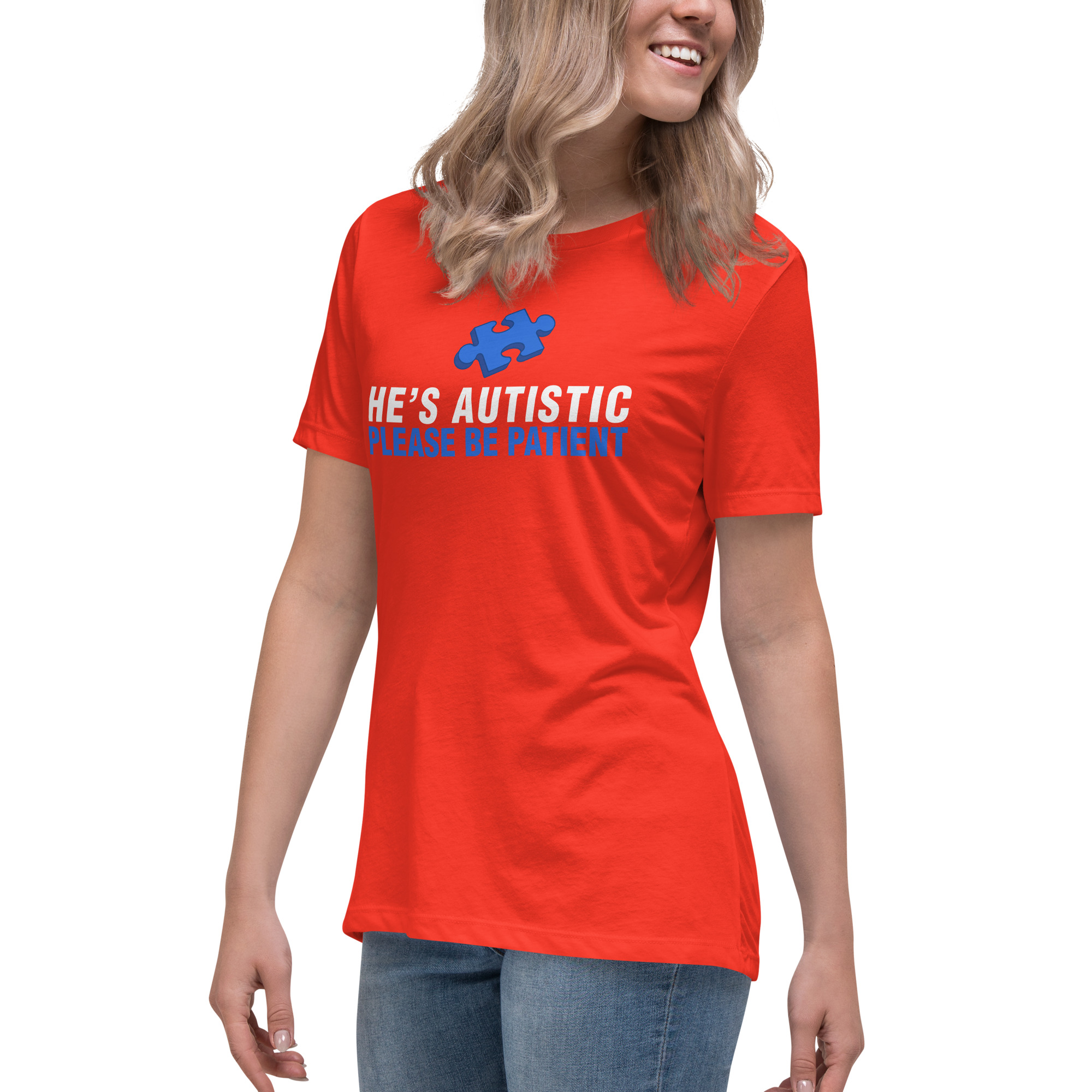 Autism Awareness Women's Relaxed T-Shirt Please Be Patient - Image 18