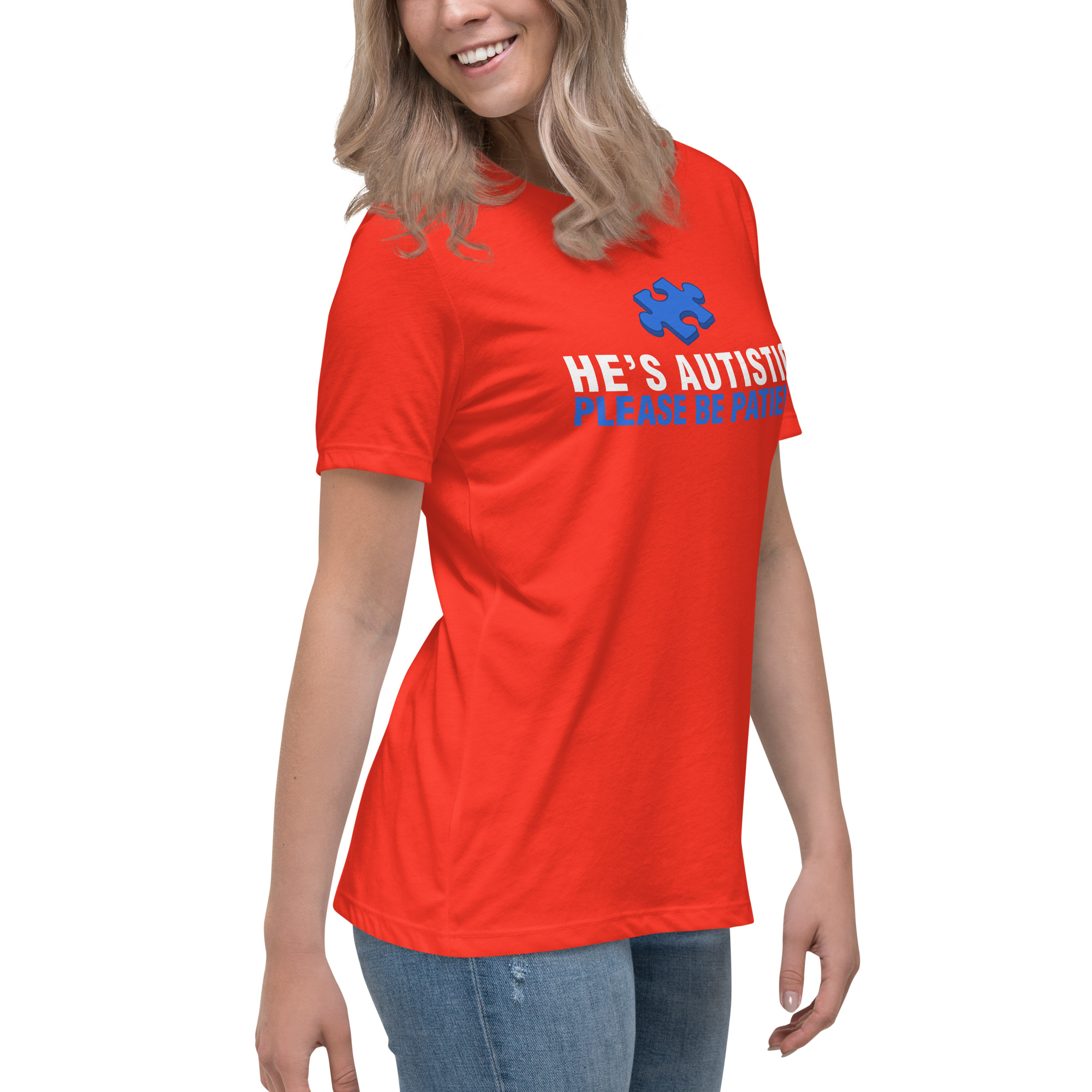 Autism Awareness Women's Relaxed T-Shirt Please Be Patient - Image 20