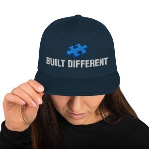 Built Different Autism Awareness Snapback Flat Brim Ball Cap